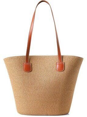 Straw Bags For Women | Travel Straw Totes Bag, Summer Woven Shoulder Bag Handbag